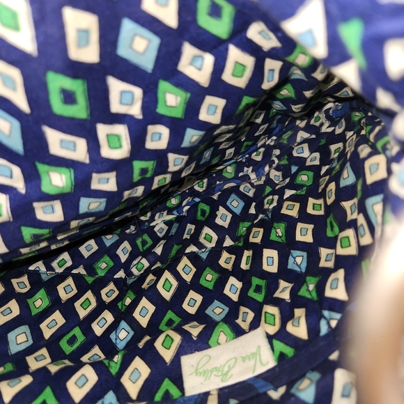 Vera Bradley Crossbody Bag Blue Green Cream 10.5x10.5 - Picture 9 of 9